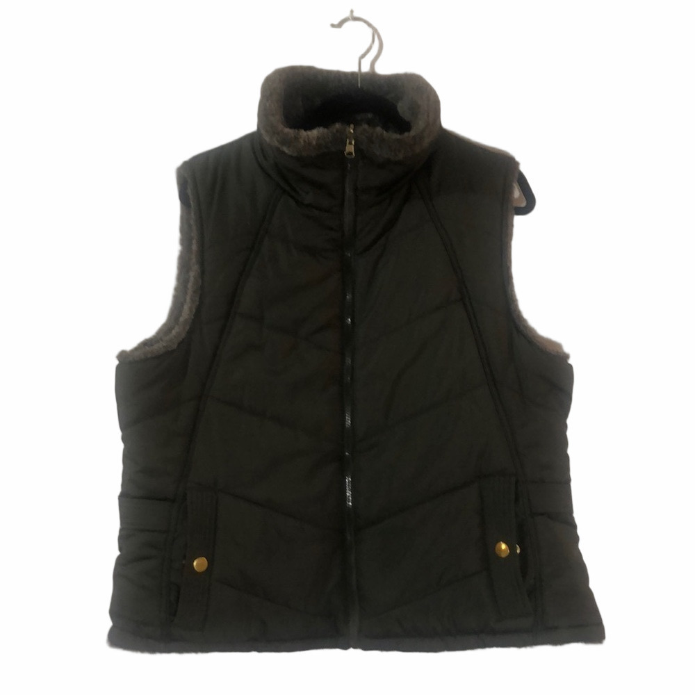 𝅺brown vest faux fur lined  no tag 2XL